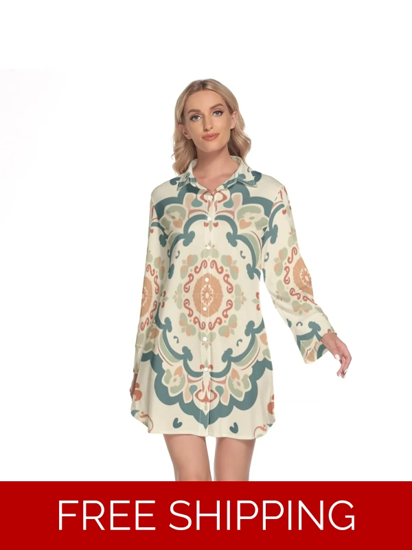 Motiff Shop Lapel Shirt Dress